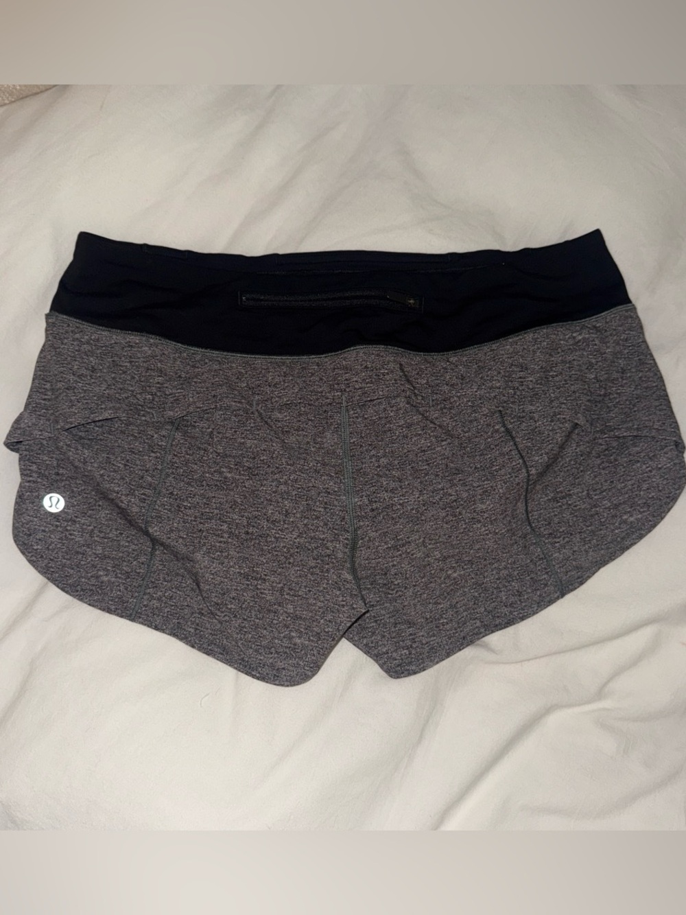 lululemon athletica Black Waistband Heather Gray Running Shorts